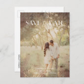 Moderne foto bruiloft Save the Date Briefkaarten (Voorkant / Achterkant)