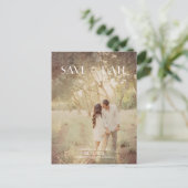 Moderne foto bruiloft Save the Date Briefkaarten (Staand voorkant)