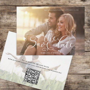Moderne foto bruiloft Save the Date Custom