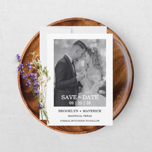 Moderne Foto Bruiloft Save The Date Kaart