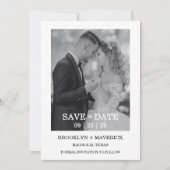 Moderne Foto Bruiloft Save The Date Kaart (Voorkant)