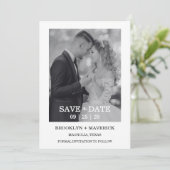 Moderne Foto Bruiloft Save The Date Kaart (Staand voorkant)