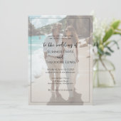 Moderne foto bruiloft uitnodiging elegante typogra (Staand voorkant)