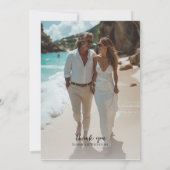 Moderne foto bruiloft uitnodiging elegante typogra (Achterkant)