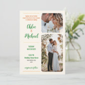 Moderne foto bruiloft uitnodiging met QR-code (Staand voorkant)