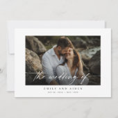 Moderne foto bruiloft uitnodiging met QR-code (Voorkant)