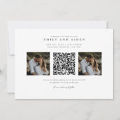 Moderne foto bruiloft uitnodiging met QR-code (Achterkant)