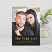 Moderne foto bruiloft verlovingsfeest feestdagenkaart (Staand voorkant)