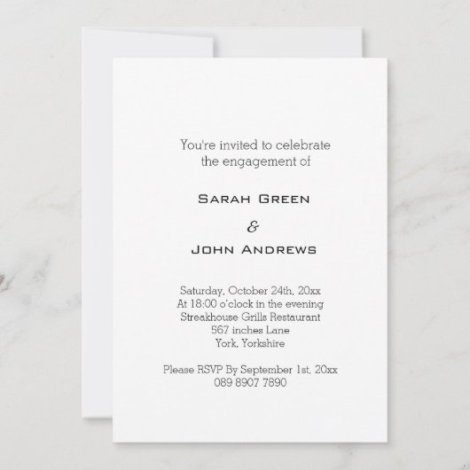 Moderne foto bruiloft We’re Engaged Party Kaart (Achterkant)