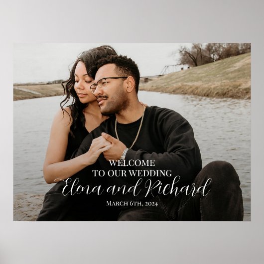 Moderne foto bruiloft welkom poster (Voorkant)