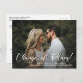 Moderne foto-bruiloft wijziging plannen briefkaart (Voorkant / Achterkant)