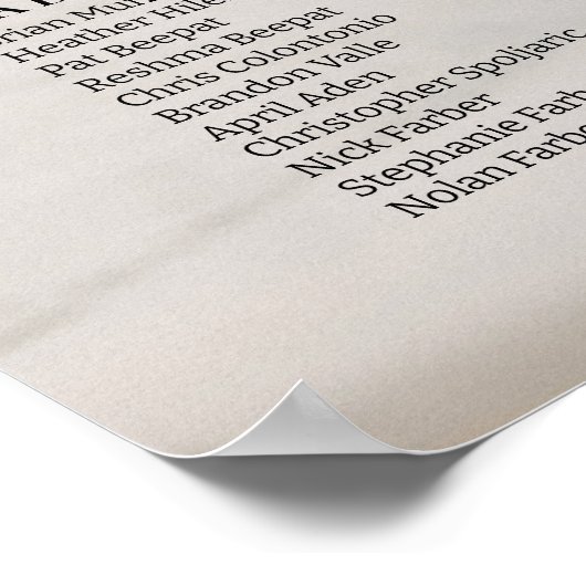 Moderne foto bruiloft zitgrafiek, 18 tafels poster (Hoek)