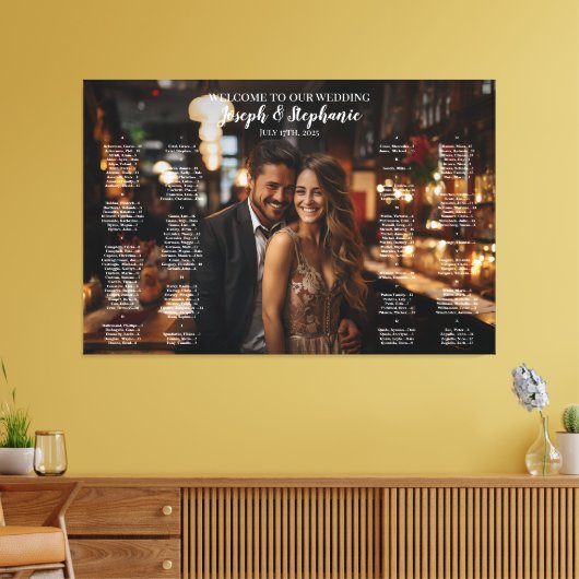 Moderne foto bruiloft zitgrafiek alfabetisch canvas afdruk (Insitu (Woonkamer))