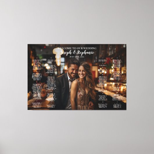 Moderne foto bruiloft zitgrafiek alfabetisch canvas afdruk (Voorkant)