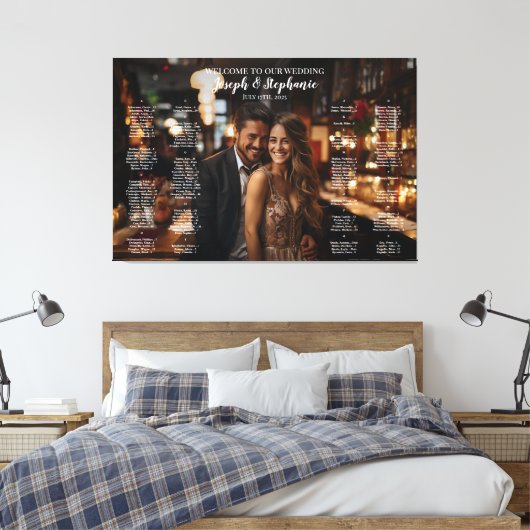 Moderne foto bruiloft zitgrafiek alfabetisch canvas afdruk (Insitu (Slaapkamer))