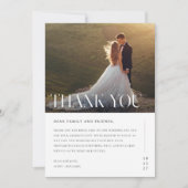 Moderne foto bruiloft zwart wit dank u kaart (Voorkant)