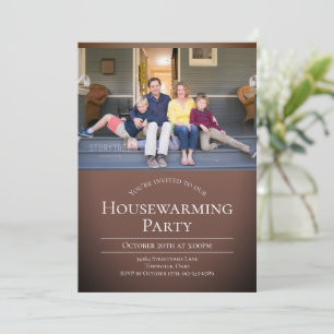Moderne foto Bruin Witte Housewarming Kaart