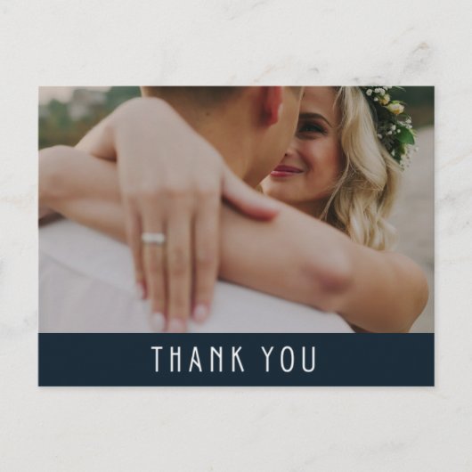 Moderne foto budget bruiloft Dank u Briefkaart (Voorkant)