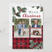 Moderne foto-buffel kerstkaart (Voorkant)