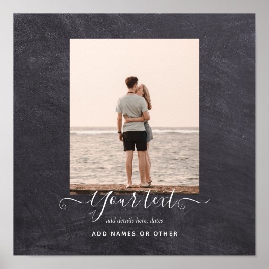 Moderne FOTO-cadeau - aangepast tekstalkboardthema Poster (Voorkant)