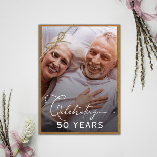 Moderne Foto Calligrafie 50-jarig Huwelijksjubileu Kaart
