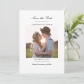 Moderne Foto Chic Elegant Save The Date (Staand voorkant)