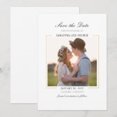 Moderne Foto Chic Elegant Save The Date (Voorkant / Achterkant)