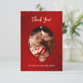 Moderne foto Chinese bruiloft Bedankkaart (Staand voorkant)