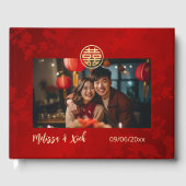 Moderne foto Chinese bruiloft Gastenboek (Voorkant)