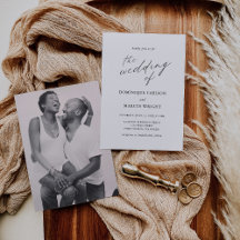 Moderne foto chique kalligrafie elegante bruiloft