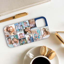 Moderne foto Collage 11 Afbeelding Blue Sideways Case-Mate iPhone Case