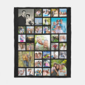 Moderne foto Collage 33 Pics Gepersonaliseerd zwar Fleece Deken (Voorkant)
