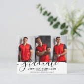 Moderne Foto Collage 3 Afbeeldingen Afstuderen Aankondigingskaart (Staand voorkant)