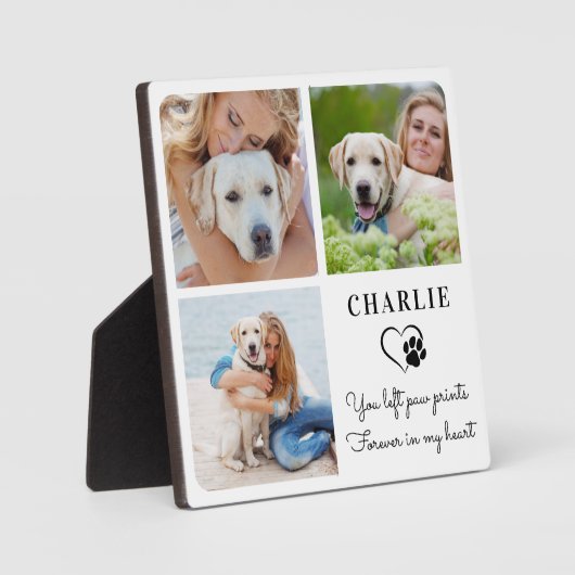 Moderne foto-collage Aangepaste huisdierhond-herde Fotoplaat (Voorkant)