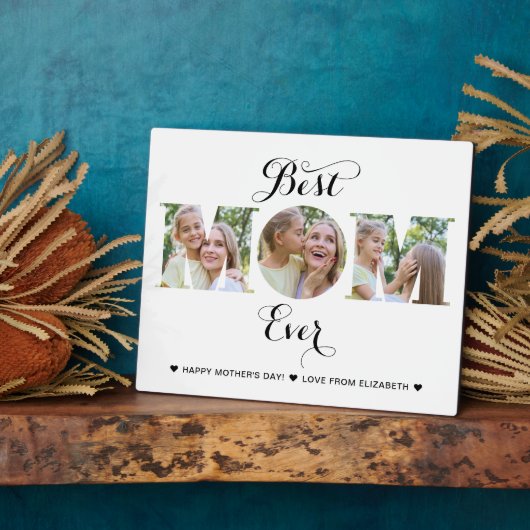 Moderne foto Collage Beste mama ooit Moederdag Fotoplaat (Zijkant)