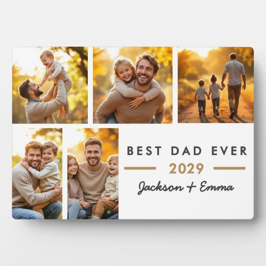 Moderne foto Collage Beste pap ooit Vaderdag Fotoplaat (voorkant)