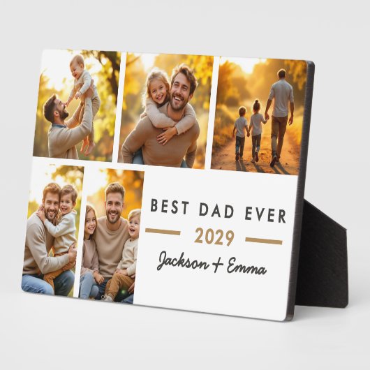 Moderne foto Collage Beste pap ooit Vaderdag Fotoplaat (Zijkant)