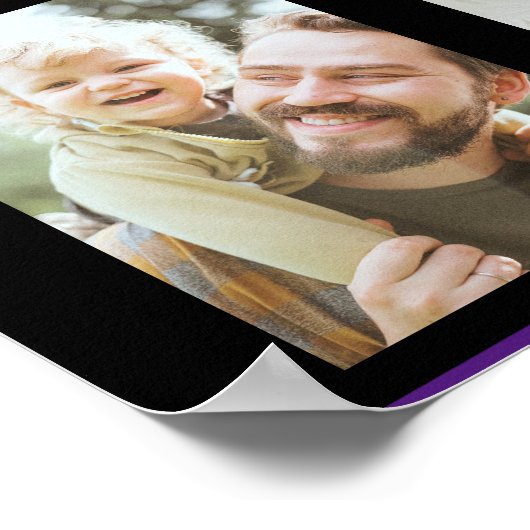 Moderne foto Collage Beste vader ooit vaderdag Poster (Hoek)