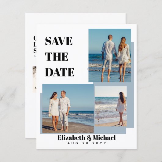 Moderne FOTO Collage Bewaar Data Stof Blauw (Voorkant / Achterkant)