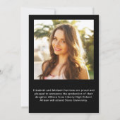 Moderne foto Collage Black Afstuderen Aankondiging (Achterkant)