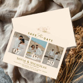 Moderne foto-collage Boho-bruiloft Save The Date