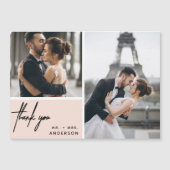 Moderne foto-collage bruiloft Blush Pink Dank je (Voorkant)