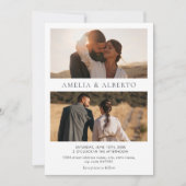 Moderne foto collage bruiloft uitnodiging (Voorkant)