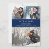 Moderne foto Collage Donk Blue Save our Date Save The Date (Voorkant)