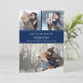 Moderne foto Collage Donk Blue Save our Date Save The Date (Staand voorkant)