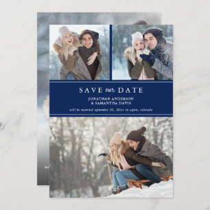 Moderne foto Collage Donk Blue Save our Date Save The Date