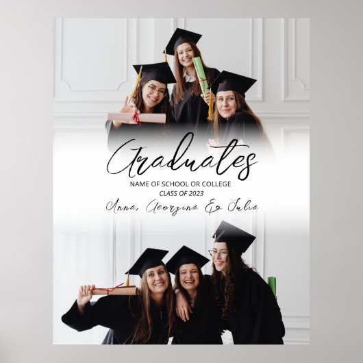 Moderne Foto Collage Friends Graduation Party Poster (Voorkant)