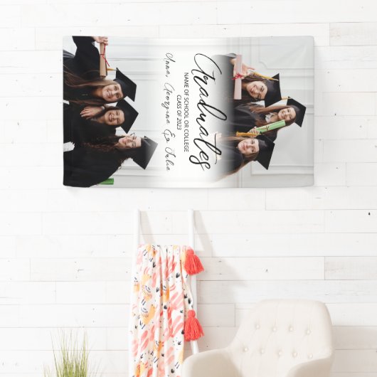 Moderne Foto Collage Friends Graduation Party Spandoek (Insitu)