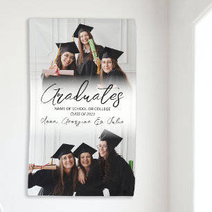 Moderne Foto Collage Friends Graduation Party Spandoek
