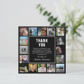 Moderne foto-collage Funeral Sympathie Bedankkaart (Staand voorkant)